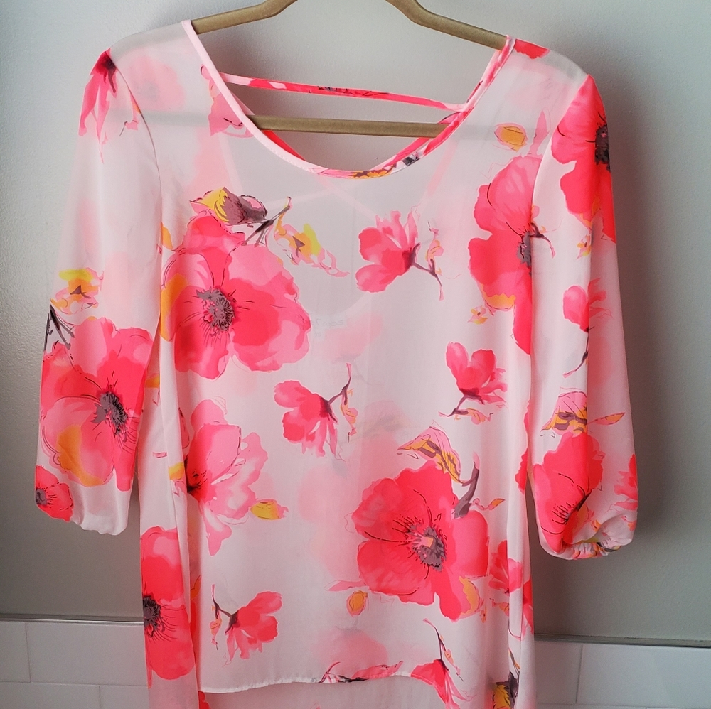 Neon floral top